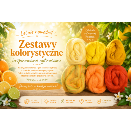 Wełna czesankowa STANDARD ZESTAW CYTRUSOWY RAJ (6x25 g)